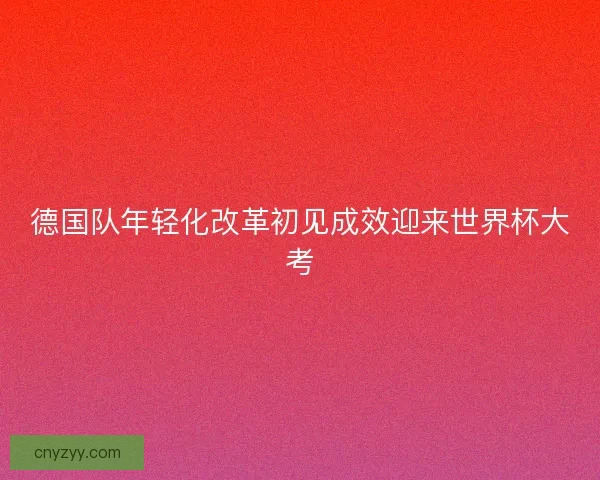 德国队年轻化改革初见成效迎来世界杯大考